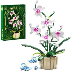 Icons Orchid Flowers Building Set, Exquisite Orchid Bonsai for Adult- Compatible with Lego Flowers, Ideal for Mothers Day Display (1192pcs)