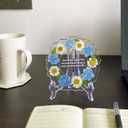 Teacher Appreciation Gifts for Women Resin Floral Keepsake Plate Decor with Pressed Real Flowers (Blue & White) Unique Thank You Gift for Teachers