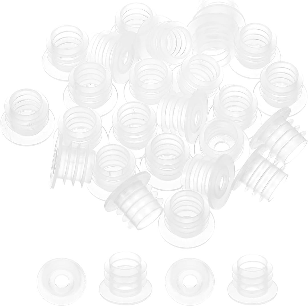 PATIKIL Bottle Adapter 0.43"/11mm, 25 Pcs Press in Bottle Adapter Plug for Oral Dispensers Liquid Oil Plastic Glass Bottles Stopper, Clear