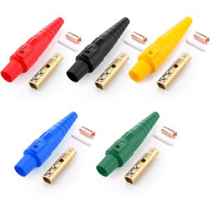 Kingdder 5 Pcs CLS40FB-C Female Camlock Power Connectors 2/0-4/0 Cam-Lock Wire 400 AMP 600V Camlock Set Series 16 Inline Cam Style Plug