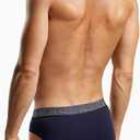 Emporio Armani Men's All Over Logo Elastic 2 Pack Brief, Armani Blue/Armani Blue, X-Large
