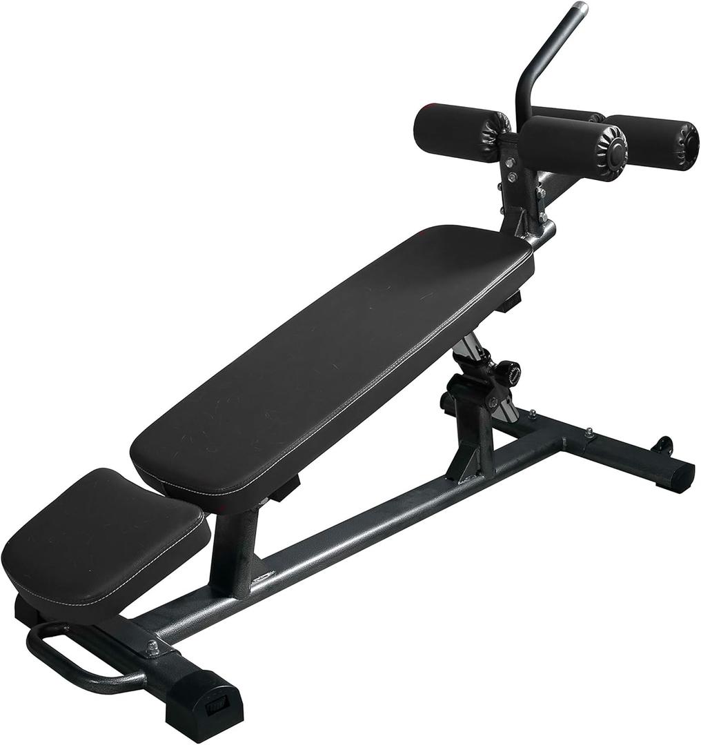 Finer Form Semi-Commercial Sit Up Bench Elite with Reverse Crunch Handle for Ab Exercises and 4 Adjustable Height Settings