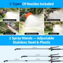 Battery Powered Backpack Sprayer 4 Gallon, 21V 2.6Ah Electric Weed Pump Sprayer with 6 Nozzles, Telescopic Wand (Stainless Steel + Plastic) for Garden Weed Lawn Yard Clean, Charger Included