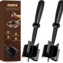 Ground Beef Chopper Tool, 2-Pack Heat-Resistant Meat Chopper for Ground Beef with 5 Curved Blades, Non-Scratch Meat Masher Ground Beef for Hamburger & Potatoes (Black)