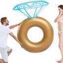Jasonwell Inflatable Diamond Ring Pool Float - Engagement Ring Bachelorette Party Float Stagette Decorations Swimming Tube Floaty Outdoor Water Lounge Floats for Adults