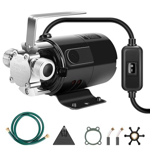 VIVOSUN 115V Water Transfer Pump, 1/10HP 330 GPH Portable Electric Utility Pump with ON/OFF Switch and Water Hose Kit, Ideal for Removing Water from Gardens, Hot Tubs, Pools, Ponds, and More