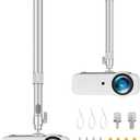 2-Be-Best Projector Mount,14-24in / 37-62cm Projector Ceiling Mount Extendable Ceiling Projectors Mounts Adjustable Angle 360 Rotation Drop Ceiling Projectors Mounts Silver