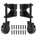 Spring Loaded Gate Caster, 2 Pack Heavy Duty Gate Wheel with 360 Degree for Wooden Gate/PVC Fence, 4.3 inch 300Lbs Capacity for Universal Mount Plate (Blak Pairs)