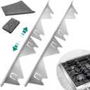 2 Pack Stainless Steel Stove Gap Covers Silver, Windspeed Stove Counter Gap Cover for Stove Gap Filler Gap Covers Between Stove and Counter Edge Gap Cover Length 13.8" to 27.6"
