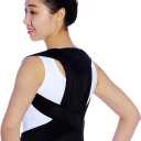Adjustable Back Corrector Brace Support Belt Spine Shoulder Lumbar Correction Women and Men XXL (10, Black)