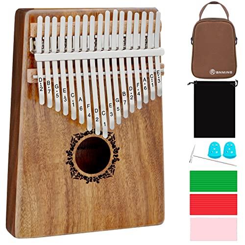 Kalimba Thumb Piano 17 Keys RANMING Mbira Finger Piano Kalimba Gifts for Adults With Portable Handbag and Tune Hammer Thumb Pianos Finger Harp (Acacia-Plus)