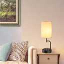 Dreamholder Table Lamp with 3 USB Charging Ports, Modern Desk Lamp with AC Outlet and Phone Stands, Perfect Bedside Lamp for Bedroom, Living Room, Office (Pack of 2), Cream
