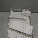 Kmiectse Dish Drying Rack - Space-Saving Small Dish Rack for Kitchen Counter, Rust-Resistant Kitchen Drying Rack, Compact Dish Drainer Organizer with Utensil Holder for Home Kitchen, White