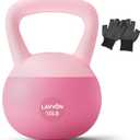 Soft Kettlebell - Cushioned Impact-Resistant Base and Anti-Slip, Kettle bell Anti-Slip Grip Weight for Home Workouts, Safe Strength Training Kettlebells Sets for Women & Men, With Non-slip Gloves (10 LB, Pink)