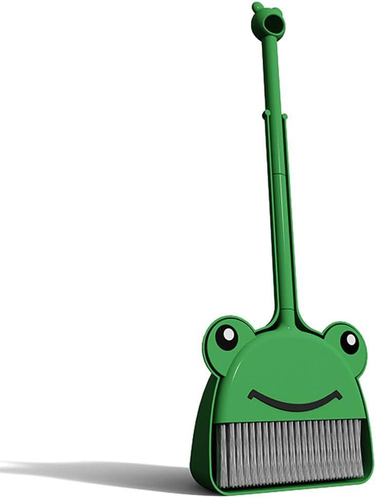 Mini Broom with Dustpan for Boy I Kids Small Cleaning Set Combo Pretend Play I Toddler Kitchen Dress Up ToysFrog Green