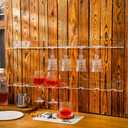 Barydat 4 Pcs Acrylic Champagne Wall Holder Clear Wine Glass Rack Wall Mounted Hanging Champagne Flute Display Stand for Home Bar Party Supplies (32")