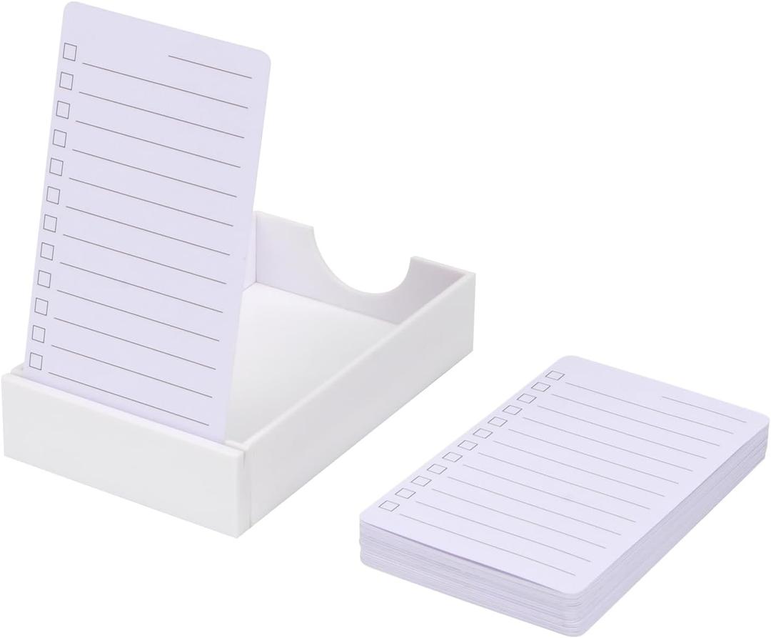 Daily To Do List Planner with Checklist Cards, Acrylic Daily ToDo Cards Stand, Enhanced Productivity Planners Notebook for Tasks Goal Setting Work Office Accessories