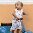 Burt's Bees Baby baby-boys Sleeveless Romper, 100% Organic Cotton, One-piece Outfit Boy Clothes for Sizes Newborn to 24 Months (White)