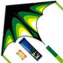 Green Huge Delta Kite Easy to Fly,Single Line String with Tail for Beach Flying Kites for Kids and Adults Kites Outdoor Trip Park Family Game