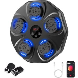 Music Boxing Machine, Size Wall Mounted Electronic Boxing Target for Adults Kids, Machine Large, Interactive Punching Trainer with Boxing Gloves, 9 Modes & 9 Speeds.