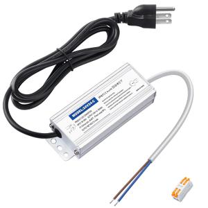 Waterproof IP67 24v Power Supply 24W 1A, LED Driver 120V AC to 24V DC Converter, with 3-Prong Plug and 4.9 Feet Cable - Ideal Power Supply for LED Strips and Lights