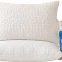 Shredded Memory Foam Pillows, Standard Size Set of 2, Adjustable Bed Pillows for Side Back Stomach Sleepers, Comfy Cooling Pillows for Sleeping with Washable Cover