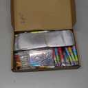Yeaqee 150 Pieces Beadable Pens Kit 50 Pieces Colors Plastic Beaded Ballpoint Pens Bulk 50 Foil Thank You Cards with 50 Resealable Packaging Bags for School DIY Making Gift(Gradient Style)