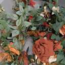 Ling's moment 2PCS Terracotta Arch Flowers Artificial Floral Swags Centerpieces Wedding Decor Mantel Faux Burnt Orange Rose Garland Arrangements for DIY Sweetheart Table Wall Window Welcome Signs