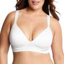 Bali Women's Comfort Revolution Wireless Bra, Soft Touch Wireless Support Bra, Everyday Bras (X-Large, White)