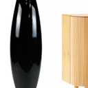 Tall Floor Vase, 35.5 inch (90CM, 2.95FT) Tall Large Floor Vase, Sturdy Tall Vase for Living Room Decor, Resin Black