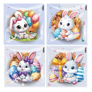 Colodeol 200 PCS Small Easter Cellophane Treat Bag,Easter Clear Self Adhesive Candy Bags,Plastic Cookie Bags Goodie Bags for Party Favor Supplies