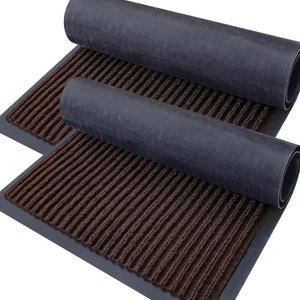 OLANLY Front Door Mat Indoor Outdoor Entrance, 2-Pack 59 x 34 Inch, Waterproof Heavy Duty Doormat, Fade Resistant, Low Profile, Easy Clean Patio Porch Welcome Floor Mats for Entry, Brown