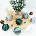 3.15 Inch Satin Christmas Tree Ornaments15 Pcs Velvet Christmas Balls Bulk Set Plastic Shatterproof Xmas Hanging Ornaments Decorations for Tree Garland(Green Silver White)