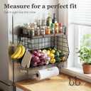 Magnetic Spice Rack for Refrigerator with Paper Towel Holder, Fruit Basket with 2 Hooks for Kitchen Storage and Organizer, FullEnclosed Magnetic Shelf 33 lbs for Laundry, Pantry, Coffee Bar and RV