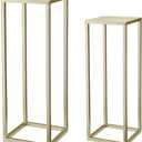 ALPOME Gold Plant Stand Indoor Pack of 2, No Assembly Required Metal Pedestal Flower Stand, Upgraded 0.6" Heavy Duty Column Table for Wedding Centerpieces, Living Room Modern Flowerpot Holder Rack