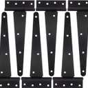 T-Strap Shed Hinge Gate Strap Heavy Duty Hinge Door Barn Gates Hinges (6, 10 inch)
