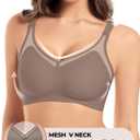 Womens Wireless Bras Petite V Mesh Push Up Comfortable Bralettes Supportive Seamless No Underwire Tshirt Jelly Bra (Black)