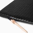 Comfyable Woven Laptop Sleeve 13 Inch 14 Inch Compatible with MacBook Air M5 & MacBook Pro M5 Pro/Max 2026, Faux Leather Mac Travel Case for Men Women, Black