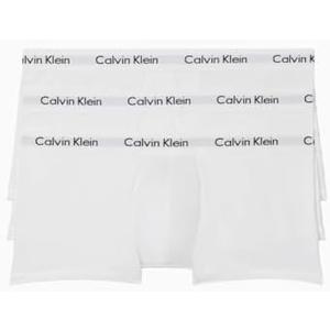 Calvin Klein Men's Cotton Stretch 3-Pack Low Rise Trunks (Small, White)