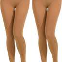 2 Pairs Women's Solid Color Tights 80D, Soft Opaque Microfiber Tights (Large-X-Large)