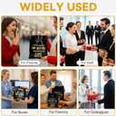 SilTriangle 50 Pack Employee Appreciation Gift Bags Black Thank You Bags for Small Business 10 x 8 Inch Plastic Shopping Packaging with Handle for Christmas Coworker Teacher Boutique Merchandise Gifts