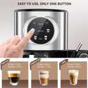 COWSAR Espresso Machine 20 Bar, Commercial Cappuccino & Latte Machine with Automatic Milk Frother, for Ground Coffee & Capsules, Dual Boiler, 57oz Water Tank, Expresso Machines for Home, Touchscreen (EXP 07/17/26)