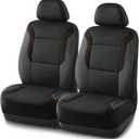 Skechers Memory Foam Car Seat Covers,Slip-ins Lycra Thick Seat Covers, Seat Cover Full Sets, Airbag Compatible, Automotive Comfort Protection for Most Cars,Trucks, SUVs,Black And Brown