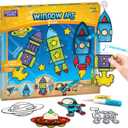 Imagimake Window Art for Kids - Rocket | Suncatcher Kits for Boys, Arts and Crafts for Ages 5-8 | Toys for Boys & Girls | Easter Gifts for 5,6,7,8,9,10,11,12 Years Old Boys & Girls | Birthday Gifts