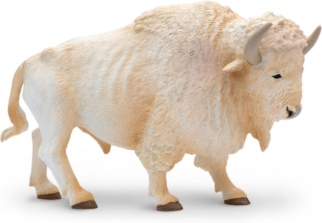 Safari Ltd. White Buffalo Figurine - Detailed 6" Plastic Model Figure - Fun Educational Play Toy for Boys, Girls & Kids Ages 3+