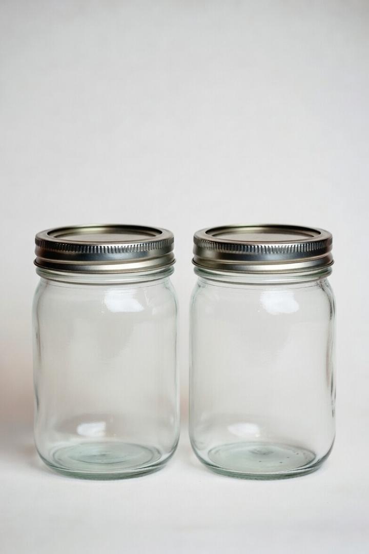 Clear Glass Mason Jars with Lids, Pack of 2