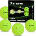 Pro-Grade 40-Hole One-Piece Outdoor Pickleball Balls 3/4/12 Pack - Pro-Player Tested with Wind-Resistant Design, High-Visibility & 300+ Hit Durability for Competitive Play