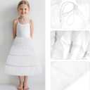 obmwang Girls Petticoat Crinoline 3 Hoop Skirt Petticoats for Girls Underskirt Ball Gown (White)