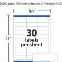 Avery Easy Peel Printable Address Labels with Sure Feed, 1" x 2-5/8" Customizable Stickers, White, 3,000 Blank Mailing Labels, Great for Mailing, Shipping, and More (8460)