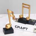 DOITOOL Music Note Sculpture Decor 3 Pack Musical Note Figurine Golden Tabletop Musical Sculptures Resin Music Statue Crafts for Table Centerpiece Crafts Home Art